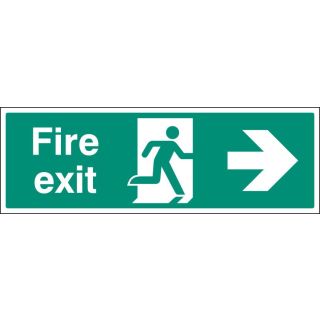 Fire Exit Arrow Ahead Floor Graphic Signs | SafetyBuyer.com