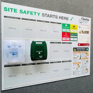 Construction Notice Board with Detailed Site Rules & Safety Checklist