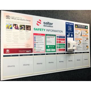 QHSE Site Board with Clipboard Document Organisation