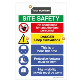 Site Entrance Sign Portrait - Add your logo | SafetyBuyer.com