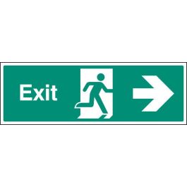 Exit Signs with Running Man and Arrow Right | SafetyBuyer.com