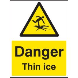 Caution Sign thin ice - SafetyKore
