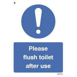 Please Flush the Toilet After Use Sign | 150mm x 200mm | Rigid Plastic ...