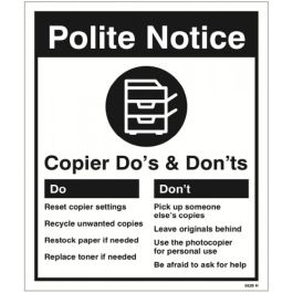 Photocopier - Do's & Don'ts Signs | SafetyBuyer.com