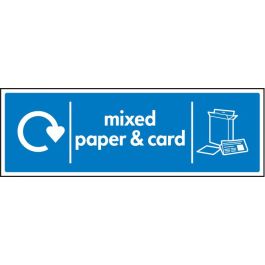 WRAP Recycling Signs - Mixed Paper & Card | SafetyBuyer.com