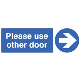 Please Use Other Door Arrow Right Signs