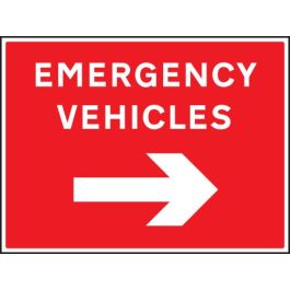 Emergency Vehicles Arrow Right Signs | 600mm x 450mm | Rigid Plastic ...