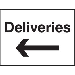 Deliveries Arrow Left Signs | 400mm x 300mm | Rigid Plastic ...