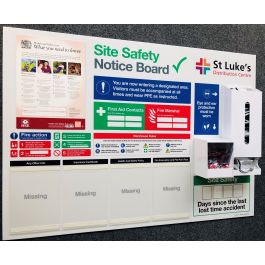 Warehouse Safety Notice Board with Safety Glasses and Ear Plug ...